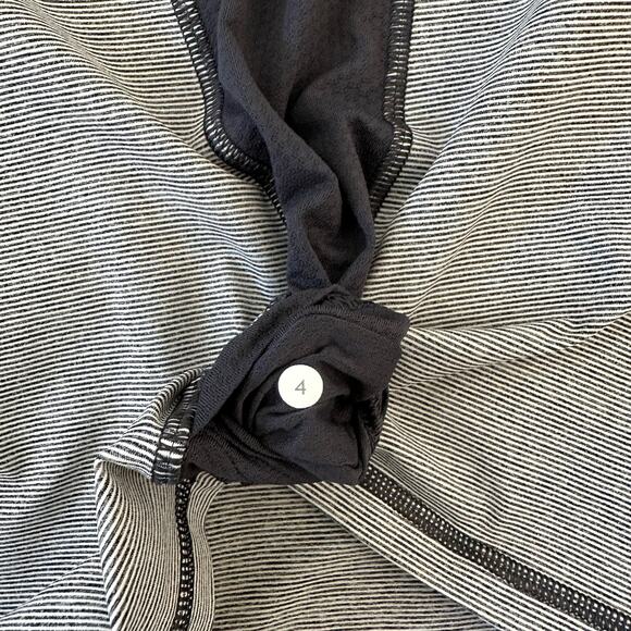 Lululemon Ujjayi Power Y Tank Micro Stripe Gray Racerback Tank Top - Picture 7 of 7